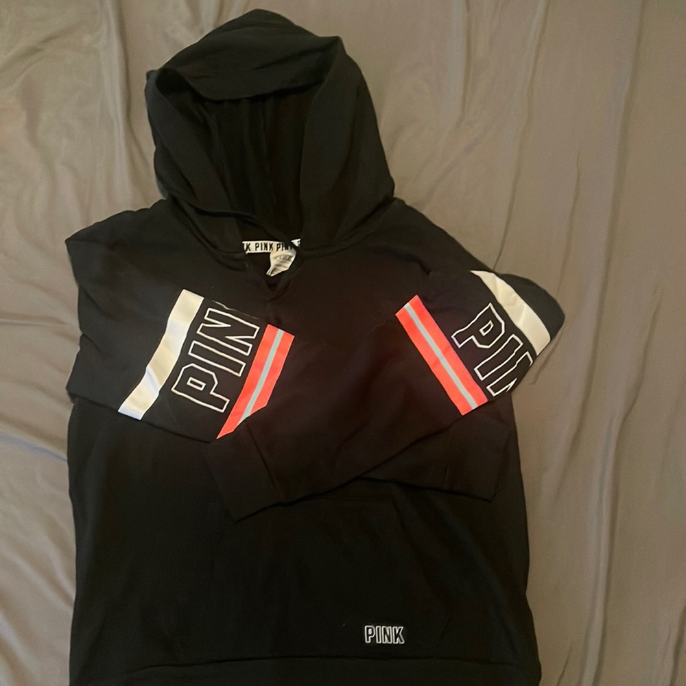 PINK by Victoria Secret. Black hooded sweater Size X Small